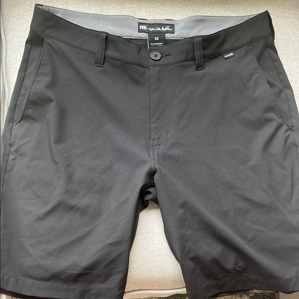 Travis Mathew Black Flat Front Shorts